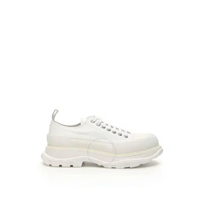 ALEXANDER MCQUEEN ALEXANDER MCQUEEN LADIES WHITE/WHITE TREAD SLICK LACE UP BOOTS
