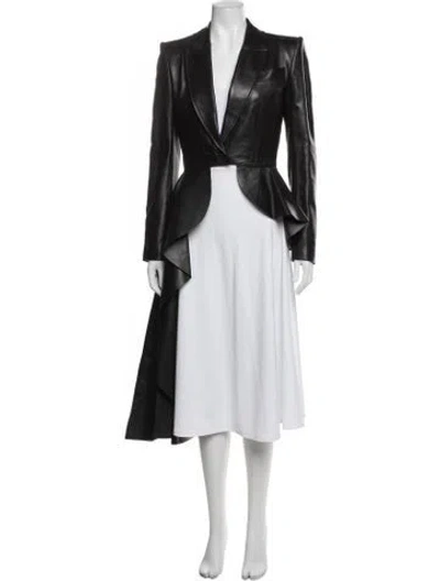 Pre-owned Alexander Mcqueen Lamb Leather Coat In Green