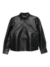 Alexander Mcqueen Lambskin Button-up Shirt In Black