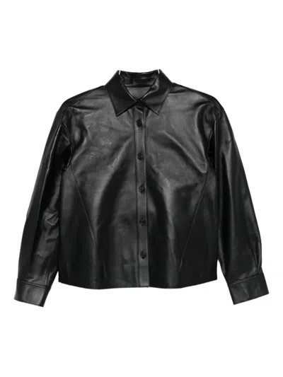 Alexander Mcqueen Lambskin Button-up Shirt In Black