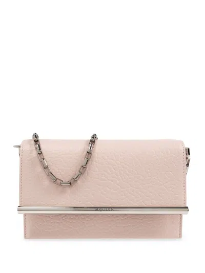 Alexander Mcqueen Lambskin Crossbody Bag With Metal Bar Accent In Pink