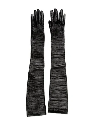 Pre-owned Alexander Mcqueen Lambskin Gloves In Black