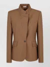Alexander Mcqueen Tailored Wool Jacket With Structured Silhouette In Brown