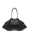 Alexander Mcqueen Large Leather Manta Top Handle Bag In Black