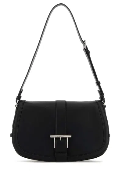 Alexander Mcqueen Large Leather Satchel Crossbody Handbag With Silver-tone Hardware In Black