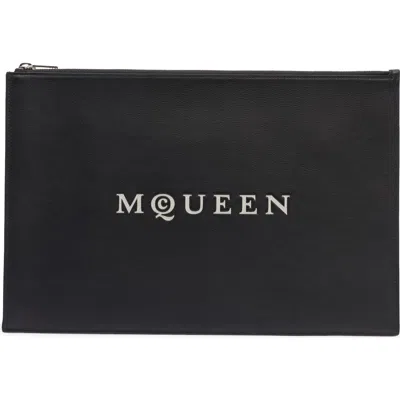Alexander Mcqueen Large Mcqueen Leather Pouch In Multi
