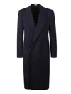 Alexander Mcqueen Tailored Wool Coat With Back Slit In Bright Navy