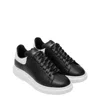 Alexander Mcqueen Black Leather Sneakers With Branded Heel Counter In Black