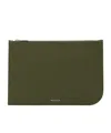 Alexander Mcqueen Large Leather Rectangular Shape Sling Pouch In Green