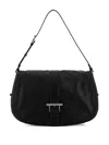 Alexander Mcqueen Black Leather Maxi Satchel Shoulder Bag In Schwarz
