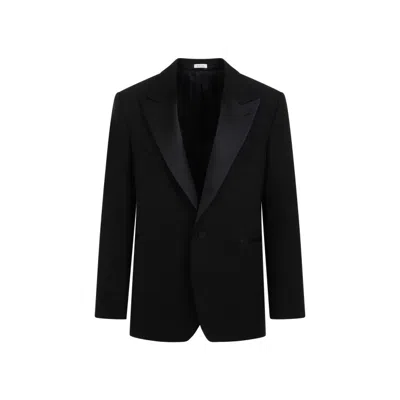 Alexander Mcqueen Single-breasted Wool Blazer In Black