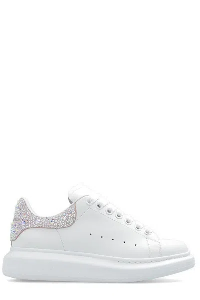 Alexander Mcqueen Larry Embellished Chunky Sneakers In White/porcelain