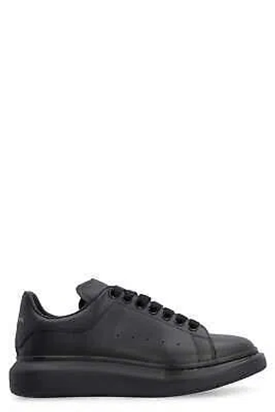 Pre-owned Alexander Mcqueen Larry Leather Low-top Sneakers In Black