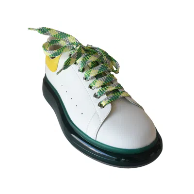 Alexander Mcqueen Larry Leather Sneaker White Green Transparent