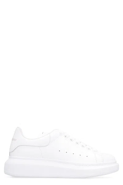 Alexander Mcqueen Larry Leather Sneakers In White
