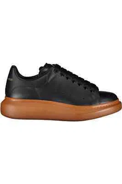 Pre-owned Alexander Mcqueen Larry Leather Sneakers In Black