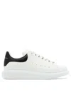 Alexander Mcqueen White And Black Low-top Sneakers With Chunky Sole And Contrasting Heel Tab In Leat