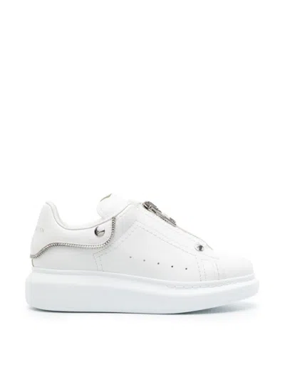 Alexander Mcqueen Larry Oversize Zip-up Sneakers In White