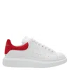 Alexander Mcqueen Larry Oversized Leather Sneakers In White/red