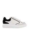 Alexander Mcqueen White Black Oversized Leather Sneakers In White