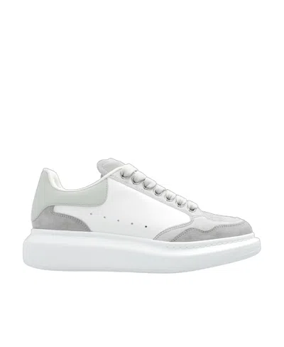 Alexander Mcqueen Larry Panelled Leather Sneakers In White
