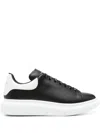 Alexander Mcqueen Black Low Top Sneakers With Chunky Sole And Contrasting Heel In Leather Man In Black