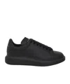 Alexander Mcqueen Black Sneakers With Logo Lettering On The Rear And Oversize Rubber Sole In Leather In Black