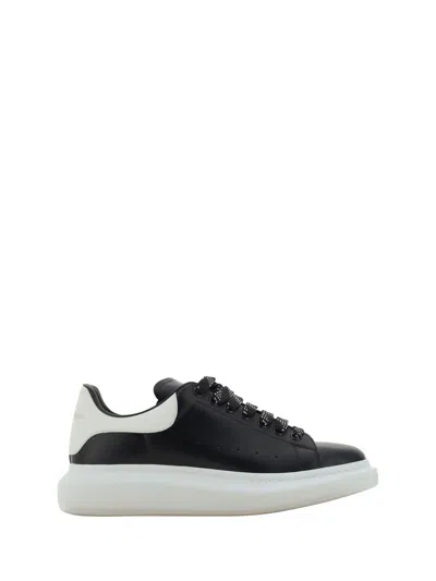 Alexander Mcqueen Leather Sneakers Rubber Sole In Black