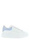 Alexander Mcqueen White Leather Sneakers With Light Blue Leather Heel