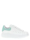 Alexander Mcqueen Oversized Sneakers In White And Light Blue Calfskin  In Blue