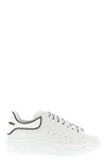 Alexander Mcqueen Chunky Leather Sneakers Featuring Perforated Profiles In White