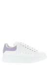 Alexander Mcqueen White Leather Sneakers With Lilac Leather Heel In White