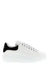 Alexander Mcqueen White Leather Sneakers With Black Suede Heel In White