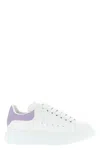 Alexander Mcqueen White Leather Sneakers With Lilac Leather Heel In White