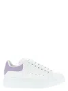 Alexander Mcqueen White Leather Sneakers With Lilac Leather Heel In White