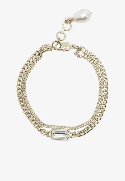 Alexander Mcqueen Layered Chain Bracelet In Pink