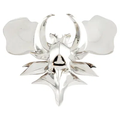 Pre-owned Alexander Mcqueen Layered Moth Statement Ring In Multi