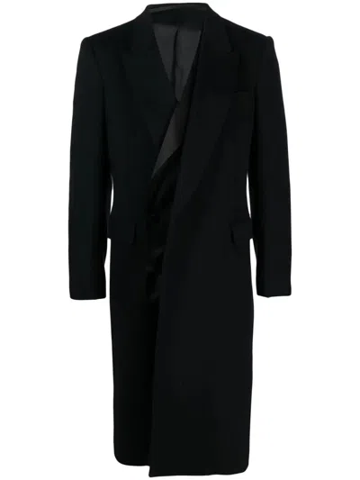 Alexander Mcqueen Layered Single-breasted Coat In Black