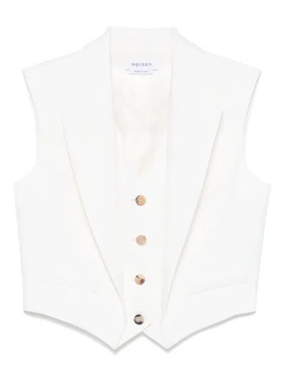 Alexander Mcqueen Layered Wool Waistcoat In White