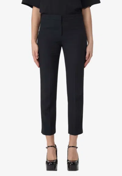 Alexander Mcqueen Leaf Cigarette Tailored Pants In Black