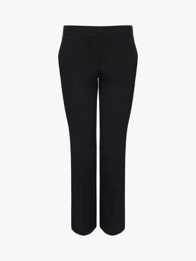 Alexander Mcqueen Leaf Crepe Cigarette Trouser In Black