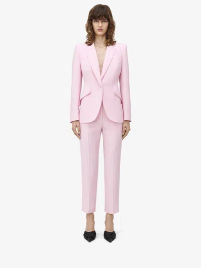Alexander Mcqueen Peak-lapels Single-breasted Blazer In Pink