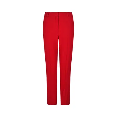 Pre-owned Alexander Mcqueen Leaf Crepe Cigarette Trousers 'red' | Women's Size 40