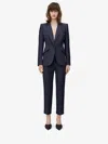 Alexander Mcqueen Leaf Crepe Cigarette Trousers In Sapphire