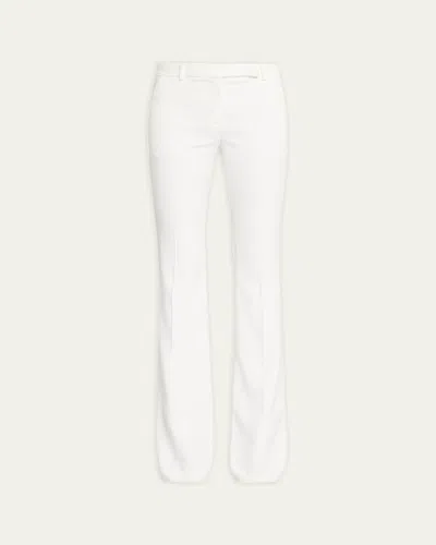 Alexander Mcqueen Leaf Crepe Classic Suiting Pants In Ivory