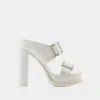 Alexander Mcqueen Leath S.leath Sandals - Leather - Ivory/silver In Multicolor