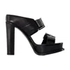 Alexander Mcqueen Black Platform Buckle Heeled Sandals In Black