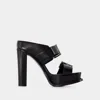 Alexander Mcqueen Leather Sandals In Black