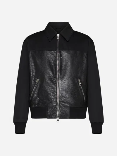 Alexander Mcqueen Zipped Bomber Jacket With Panels In Black