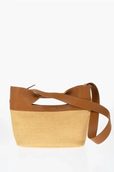 Alexander Mcqueen Leather And Raffia Tote Bag In Neutral